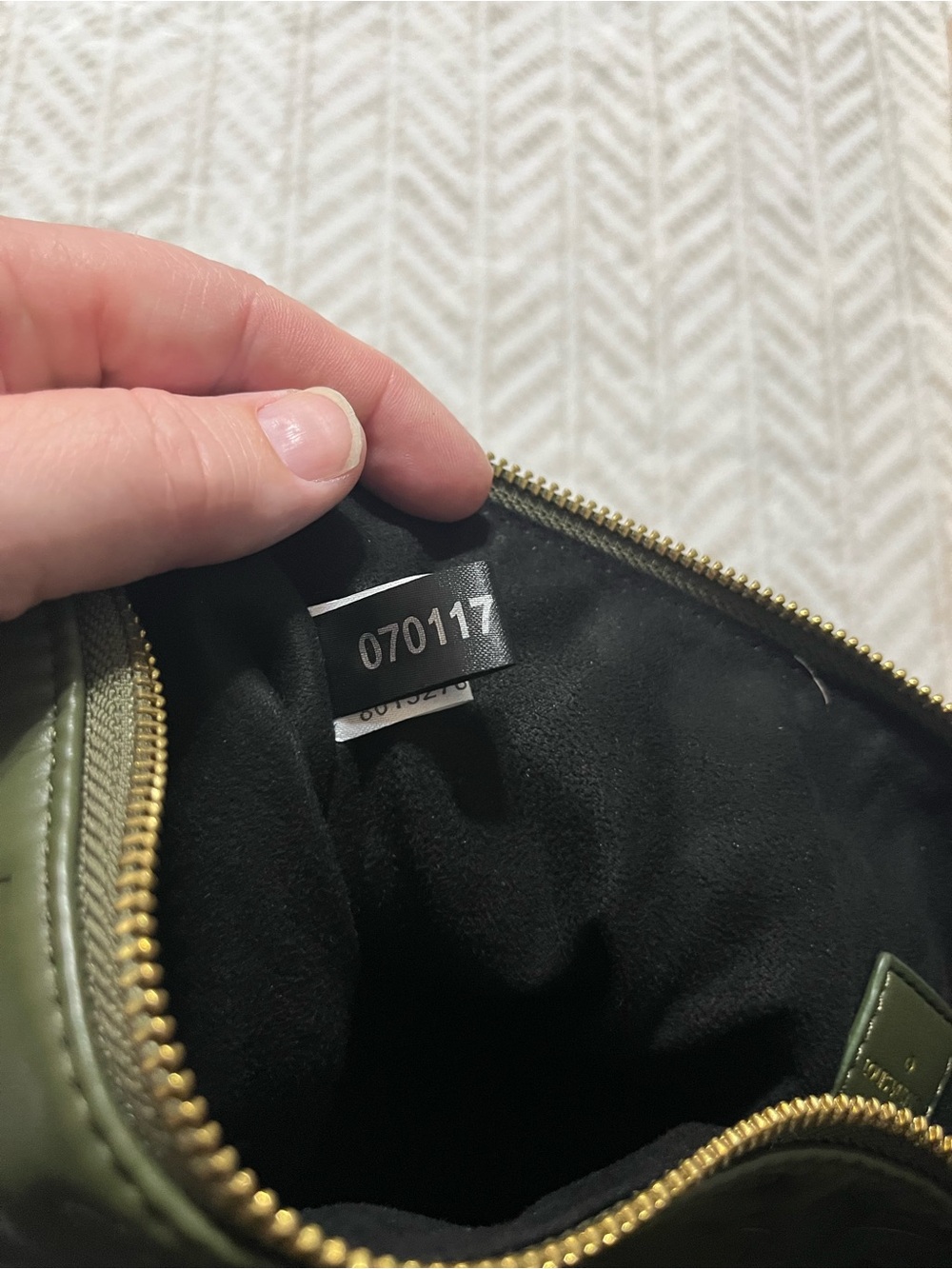 Louis Vuitton Olive Green Embossed Monogram Crossbody with Matching Pouch - Picture 13 of 16